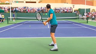 Roger Federer amp Tomas Berdych  IW Court Level Practice [upl. by Bradley]