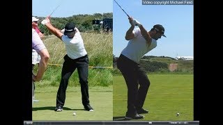 Jon Rahm golf swing  Long Iron faceon amp downtheline July 2017 [upl. by Krueger]