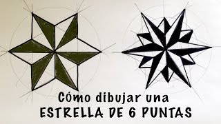 Cómo dibujar una estrella de 6 puntas paso a paso [upl. by Luht]