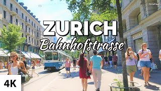 🇨🇭 ZURICH CITY SWITZERLAND  Bahnhofstrasse [upl. by Neraa77]