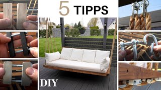 Hollywoodschaukel 5 TIPPS zum AufhängenPorch swing 5 Tips DIYDIY swingHow to hang a porch swing [upl. by Llerrehc]