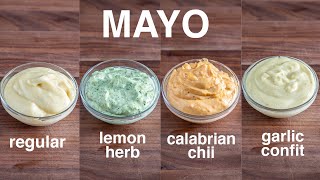 easy HOMEMADE MAYO 4 ways [upl. by Yajiv314]