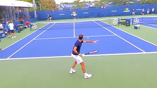 Roger Federer Training Court Level View  ATP Tennis Practice [upl. by Tizes426]