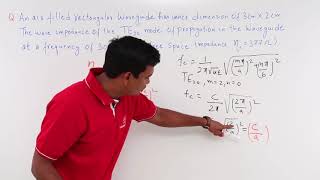 Impedance Rectangular Wave Guide Numerical Example [upl. by Swenson]