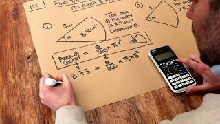 Key Skill  Find the angle of a sector given its area and radius [upl. by Ymrots]