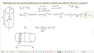 momentos de inercia principales para un cilindro [upl. by Jamila]