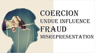 Coercion Undue Influence Fraud Misrepresentation  Indian Contract Act 1872  Law Guru [upl. by Benedikta]