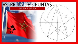 ⭐ Como construir una ESTRELLA de 5 puntas ⭐Polígonos estrellados  Dibujo técnico paso a paso [upl. by Nomled]