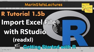 ImportingReading Excel data into R using RStudio readxl  R Tutorial 15b  MarinStatsLectures [upl. by Dela831]