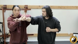 Wing Chun Mook Yan Jong  Complex Training Technique Wooden Dummy Drill [upl. by Oedama57]