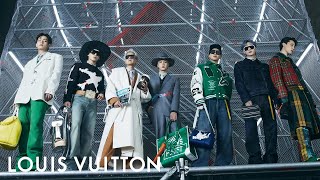 BTS at the Mens FallWinter 2021 Show  LOUIS VUITTON [upl. by Ahseiuqal]