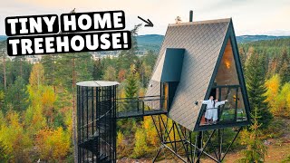 OUR NORWEGIAN TINY HOME TREEHOUSE full tour [upl. by Audrie]