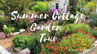 Small Backyard Cottage Style Garden tour  Midsummer garden 2021 Tranquil amp beautiful  plant names [upl. by Bruis]