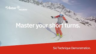 Ski Technique Demonstration  Short Turns [upl. by Ayotyal]