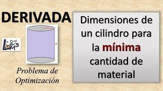 Dimensiones de un cilindro para que el material sea mínimo  La Prof Lina M3 [upl. by Amron]