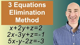 Solving Systems of 3 Equations Elimination [upl. by Acireh]