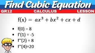 Determine Cubic Equation Calculus grade 12 [upl. by Dorcas]