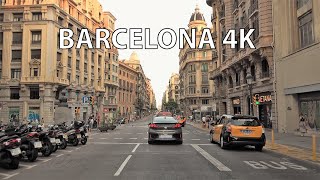 Barcelona 4K  Driving Downtown  Sunset Drive  Spain [upl. by Earb692]