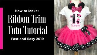 How to Make a Ribbon Trimmed Tutu Tutorial 2019 Start to Finish Como hacer tutu con listón [upl. by Acined]