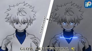 KILLUA GLOW ART TUTORIAL ibispaint x [upl. by Aral986]