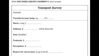 IELTS Listening Day AL Transport Survey [upl. by Anirual360]