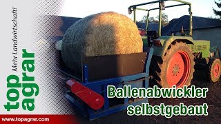 Selbstgebauter schmaler Ballenabwickler [upl. by Atelahs]