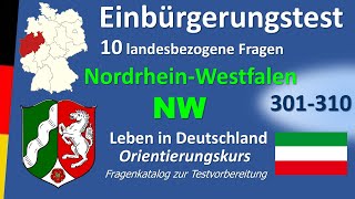 Einbürgerungstest NordrheinWestfalen 10 landesbezogene Fragen [upl. by Acul]