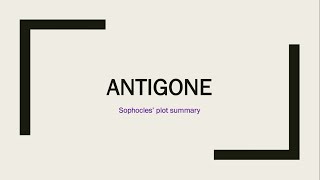 Sophocles Antigone  Plot Summary [upl. by Llejk]