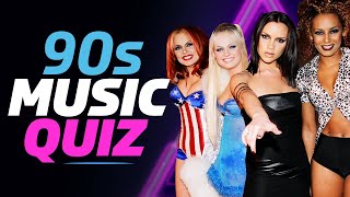 90s Song Quiz  Guess the song with sound clips  Music party [upl. by Aerdnaeel]