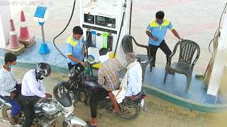 Bike Caught Fire at Petrol Pump  Never use the phone while filling petrol oil [upl. by Ahgiel153]