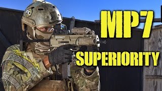 DesertFox Airsoft MP7 Superiority Elite ForceUmarex MP7 at Fort Ord [upl. by Names]