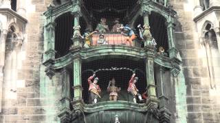 Munichs famous Glockenspiel Marienplatz HD [upl. by Ahsirkal]