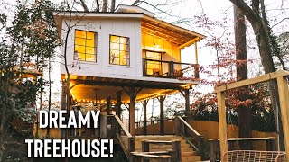 Dreamy 700sqft Treehouse Airbnb  Cabin tour [upl. by Sadoc]