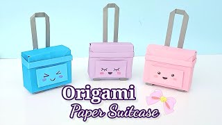 DIY Origami Paper Suitcase  DIY Mini Suitcase for Doll  Easy Tutorials [upl. by Anaugahs]