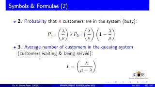 13a Queuing Model essence arival amp service rate 8 formulae [upl. by Violeta218]