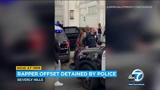 Rapper Offset briefly detained in Beverly Hills while live on Instagram later released [upl. by Waylon]