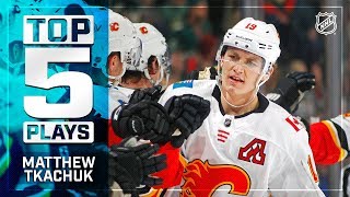 Top 5 Matthew Tkachuk plays from 201819 [upl. by Clementius]