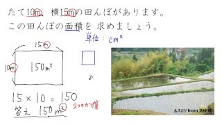 【小４ 算数】大きな面積②：平方メートルと平方センチメートル [upl. by Dodi]