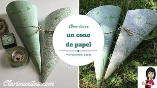 Como hacer un cono de papel [upl. by Enram551]