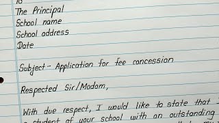 Application for fee concession  Application to the principal for full fee concession [upl. by Sitof]