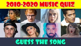 Guess the Popular Song from 2010  2020 Music Quiz [upl. by Ilrebmik]