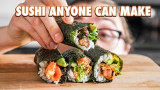 Easy Authentic Sushi Hand Rolls At Home Temaki [upl. by Rossen]