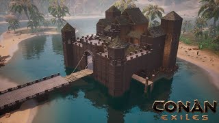 HOW TO BUILD A CASTLE IN WATER TIMELAPSE  CONAN EXILES [upl. by Teloiv]