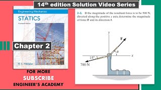 Problem 22 Statics Hibbeler 14th Edition Chapter 2  Engineers Academy [upl. by Strait]