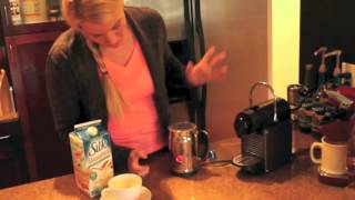 Nespresso Aeroccino Plus Frother Review Frothing Almond Milk [upl. by Yenoh]