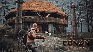 HOW TO BUILD A VIKING HOUSE TIMELAPSE  CONAN EXILES [upl. by Naujtna]