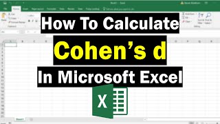 How To Calculate Cohens d In Excel [upl. by Surazal]